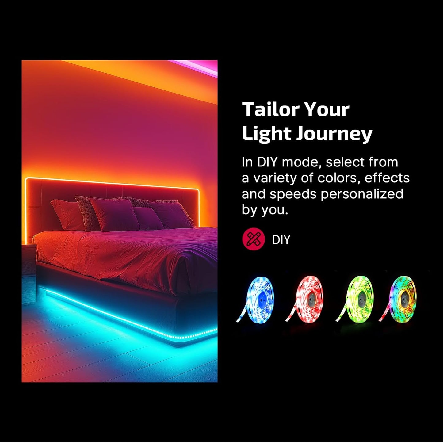 OLIGHT Ostrip RGB LED Strip Light - 16.4ft Smart App Control & Music Sync for Bedroom, Gaming, Home Decor