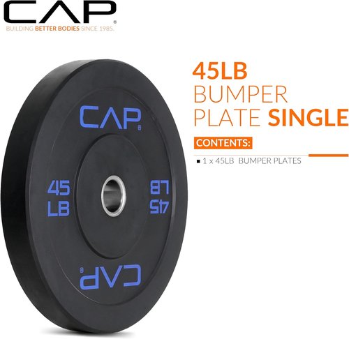 CAP Barbell Rubber Olympic Bumper Plate - Durable Weightlifting Plates | Various Sizes & Colors