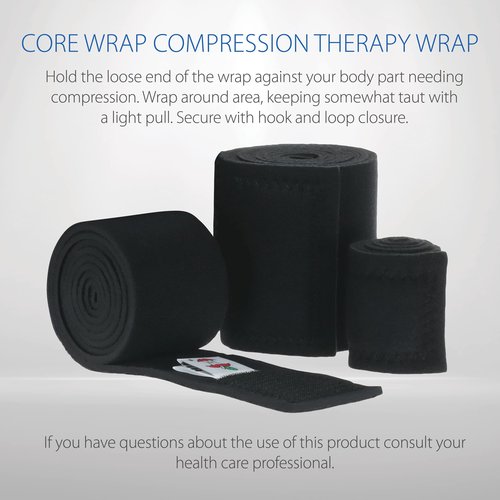 Core Products Core Wrap, Compression Therapy Wrap, Black - 4" X 48"