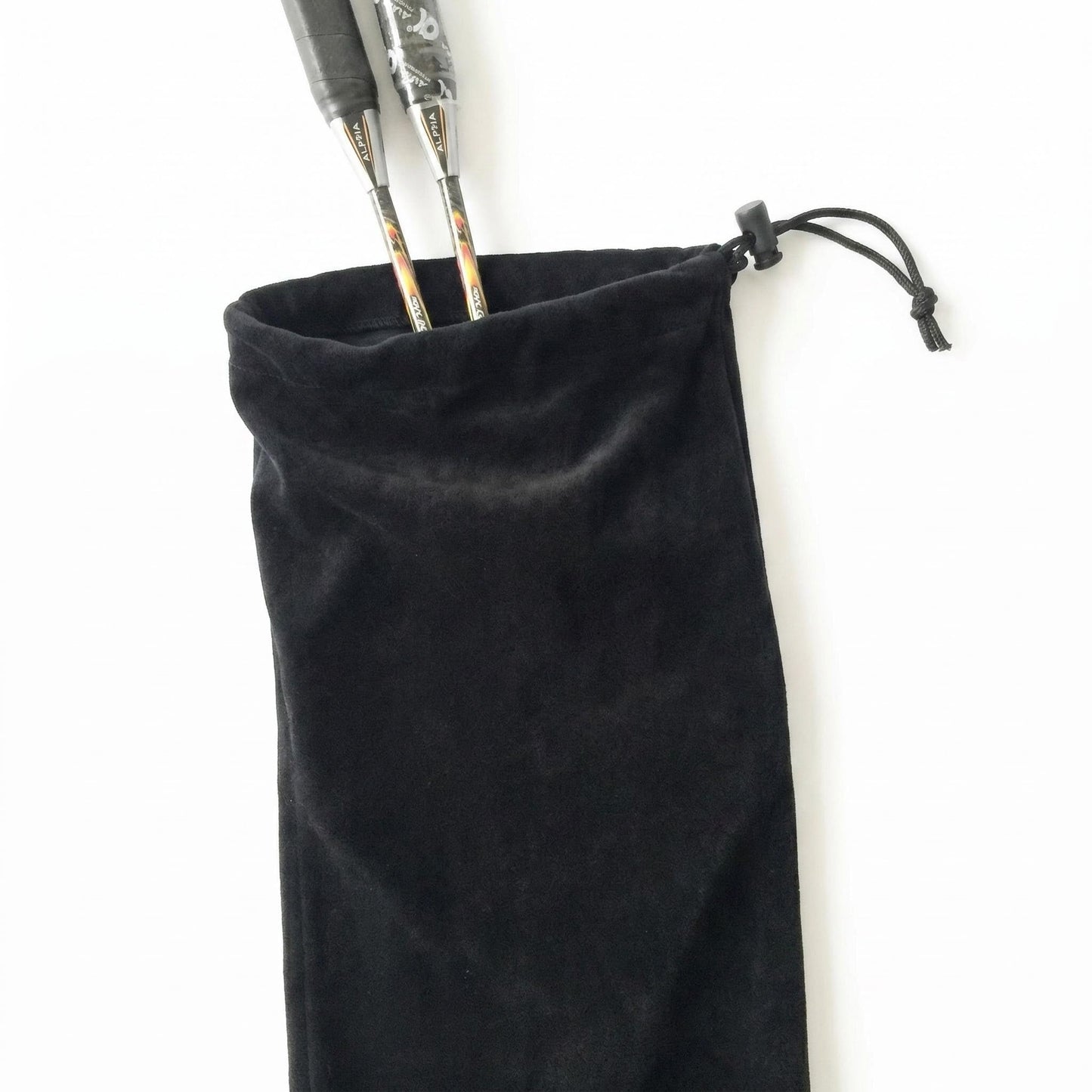 Yingkoo Black Velvet Badminton Racket Bag Soft Protective Cover with Double Drawstring Design