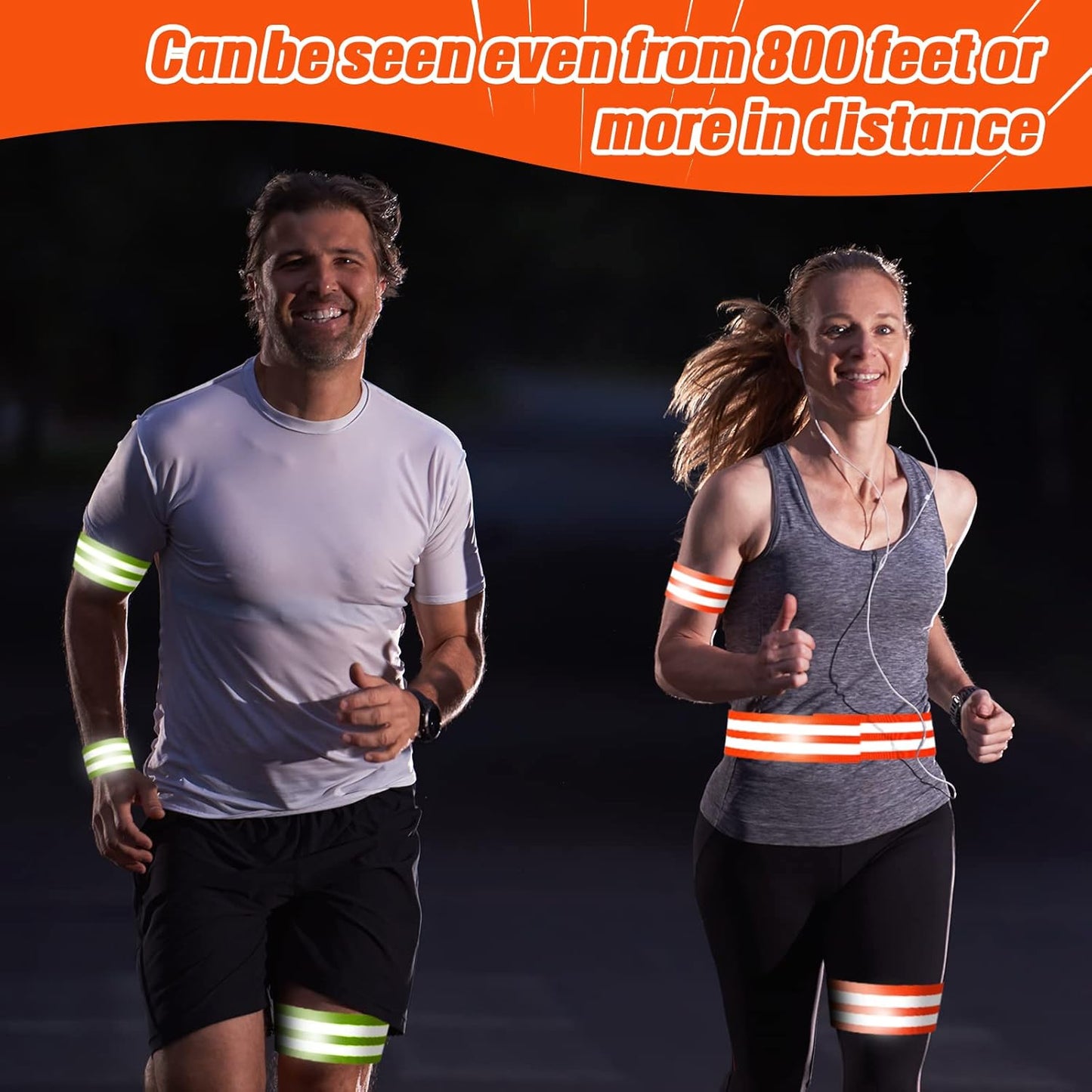 Zubebe Reflective Bands - 48 High Visibility Safety Straps for Wrist, Arm, Ankle, Leg | Ideal for Night Walking, Cycling, Running