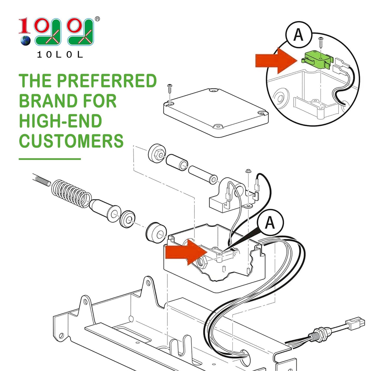 10L0L Golf Cart Micro Switch Kit, 2-Prong & 3-Prong Switches for Club Car DS Precedent Tempo, OEM 1014807 1014808 1014240 1014805, 4-Pack