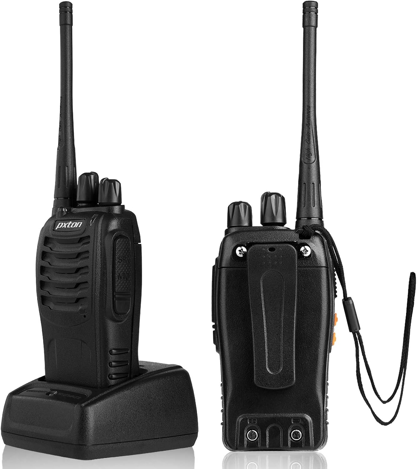 Pxton 777S & 888S Walkie Talkies - Long Range Rechargeable Two-Way Radios with Earpieces | 8 Pack
