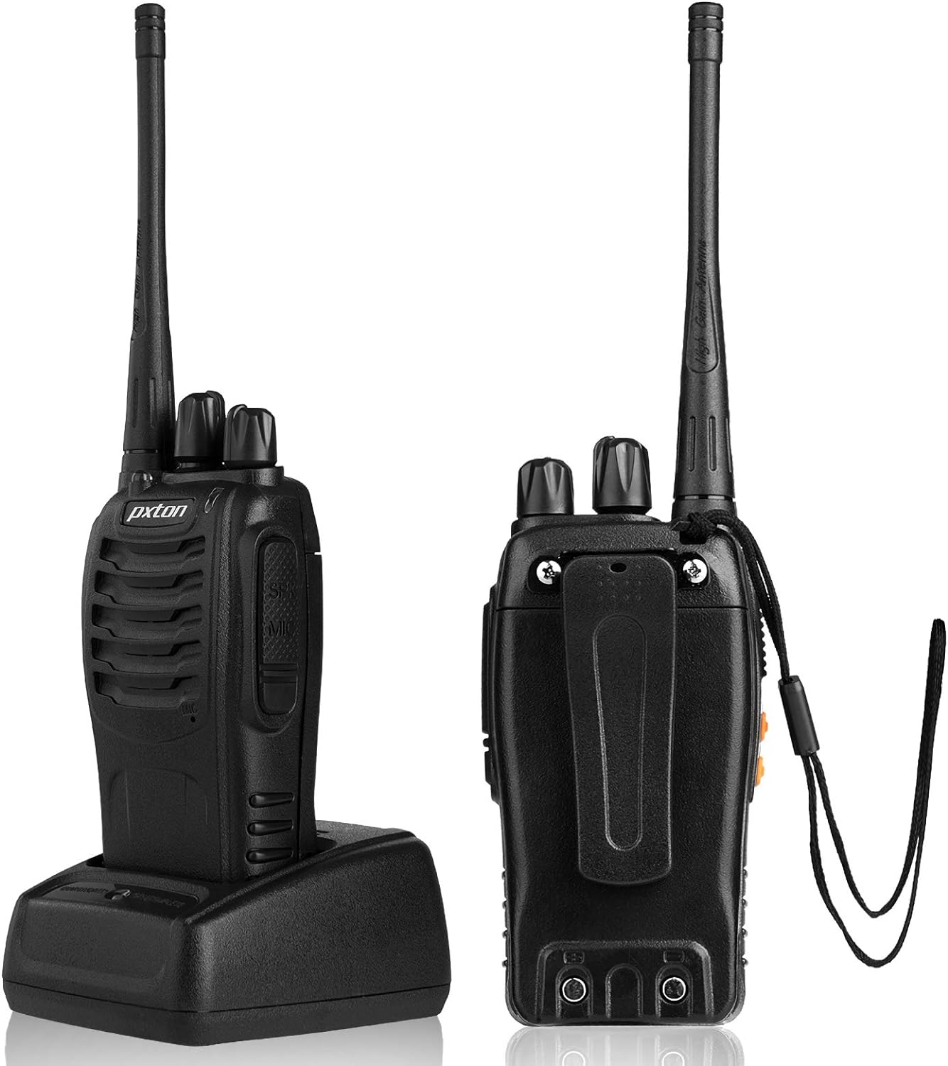 Pxton 888S & 666S Walkie Talkies - Long Range Rechargeable Two-Way Radios with Headphones | 8 Pack