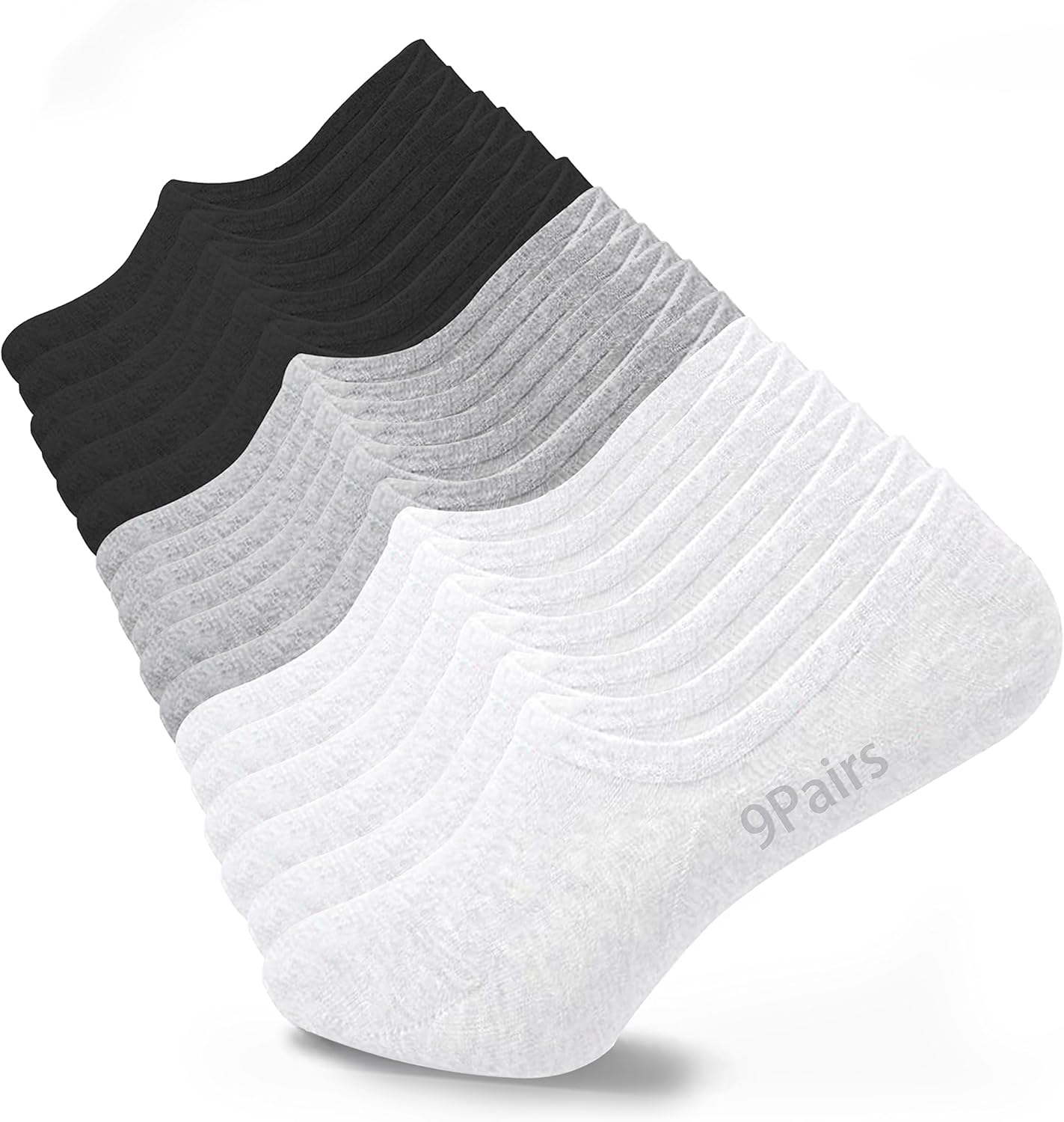 MoHern No Show Socks for Women - 9 Pairs, Low Cut Design, Size 6-10, Available in 3 Colors