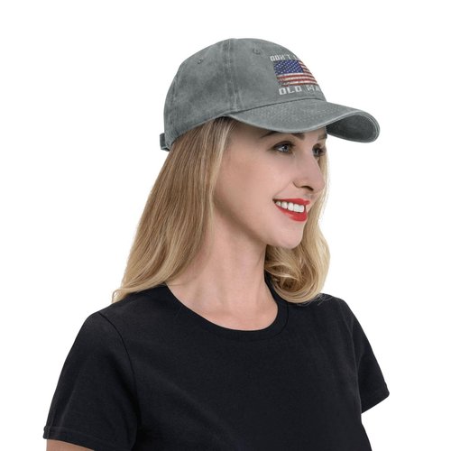 FLALORI Unisex-Adults Gray-8 Graphic Baseball Cap - Don't Let Old Man In - One Size - Adjustable - Spring/Summer/Fall/Winter - Indoor/Outdoor - Baseball/Fishing/Hiking