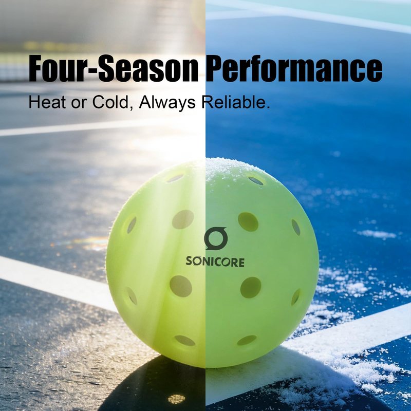 SONICORE Premium Outdoor Pickleball Balls, 12 Count Pack, Extreme Durability, Tournament-Ready Level, 40-Hole Precision Drilled, Crack-Resistant
