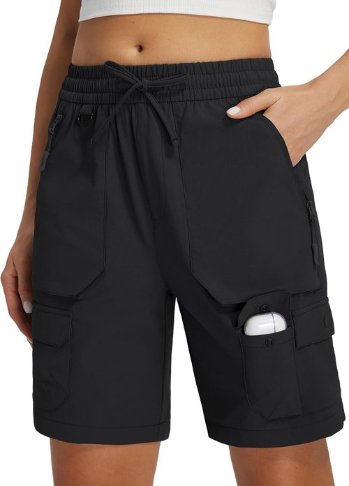 Libin Women's Hiking Shorts - Quick Dry Cargo with Zipper Pockets | Water Resistant, UPF 50+