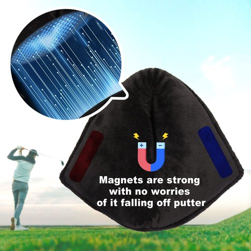 BIG TEETH Golf Blade Putter Cover Headcover Club Protector Magnetic Bar Closure Lucky Putter Cover for Scotty Cameron Taylormade Odyssey (Shark)