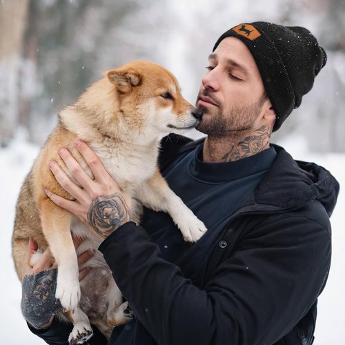 Lussues Nee Dachshund Beanie Hat for Men Women, Warm Winter Knit Cap for Dog Lover Black