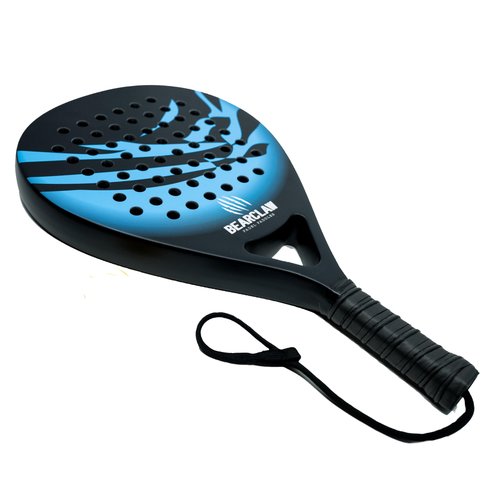 Padel Racket - Blue/Black - Carbon Fiber Surface with EVA Memory, Flex Foam Core - Lightweight Padel Racquet