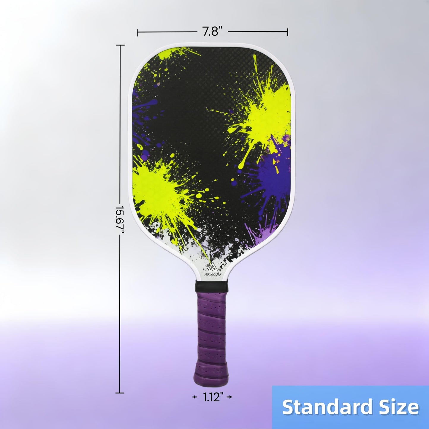 Pickleball Paddles Set of 2 - Fiberglass Pickleball Rackets with 4 Balls 1 Potable Carry Bag, Ink Splash Pickle Ball Paddle Set for Men and Women