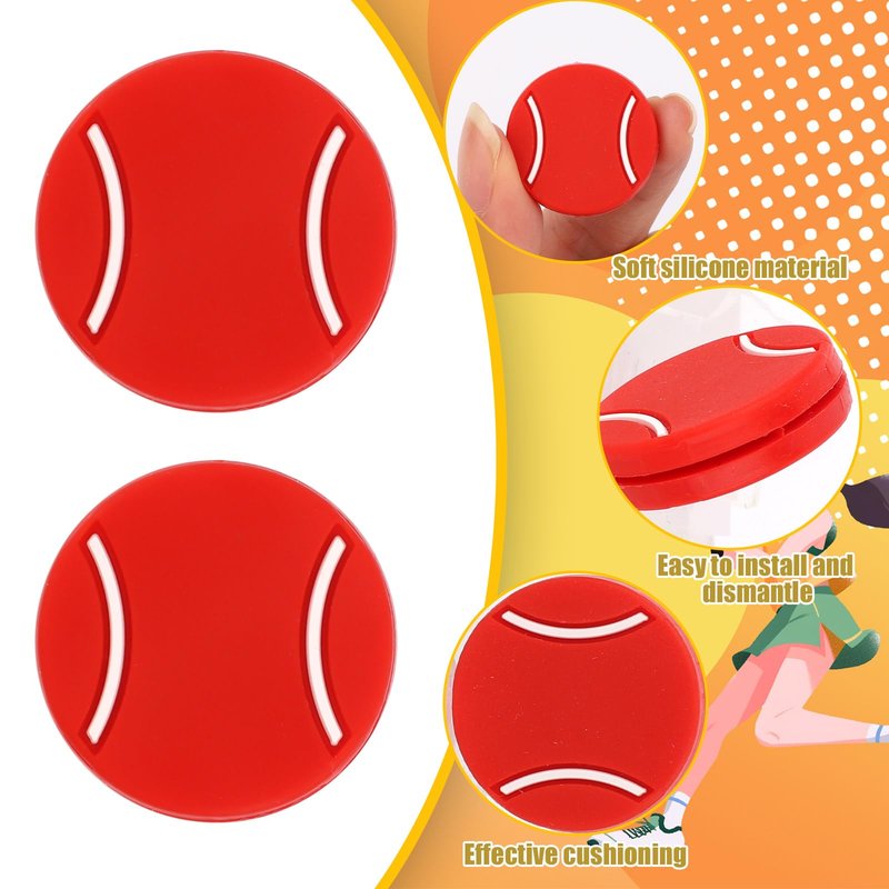 Gosknor 16pcs Tennis Racket Dampeners, Soft Silicone Racquet Vibration Damper Cute Pattern Shock Absorbers Tennis Accessories for Training and Matches