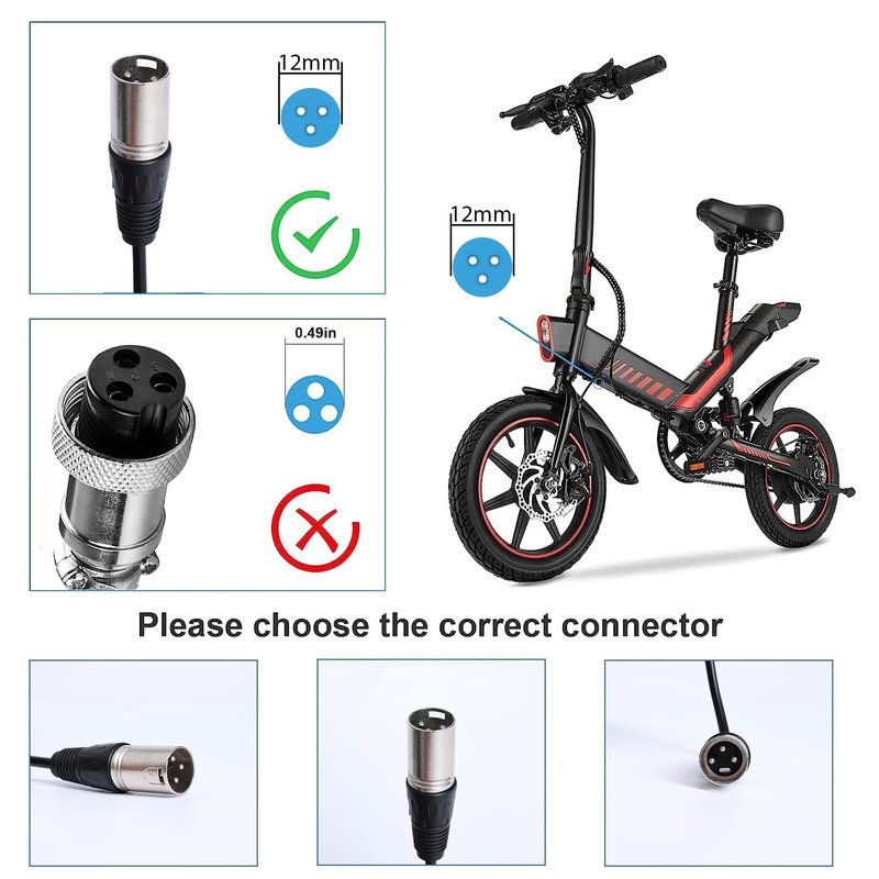 54.6V Fast Charger with XLR Plug - 13S 48V Lithium Battery Charger for Electric Bikes, Mobility Scooters