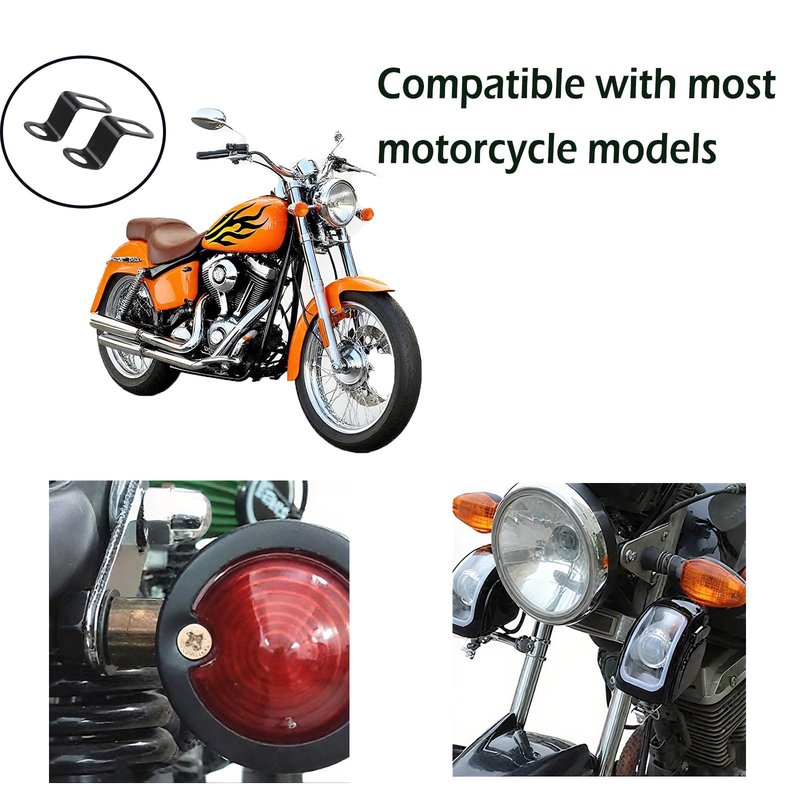 4 PCS Motorcycle Turn Signal Mounting Brackets, Motorcycle Turn Light Support Holder Stand，12mm Hole Indicator Relocation Bracket, L Shape Shock Brackets Metal Holder for Harley, Honda, Suzuki