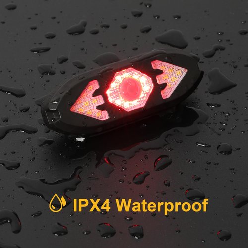 JINKEY Smart Bike Tail Light with Turn Signals, Wireless Remote Control Cycling & 65 Lumen Rear Safety Warning Light,USB Rechargeable Waterproof Blinker for Biycle, E-Bike, Scooter