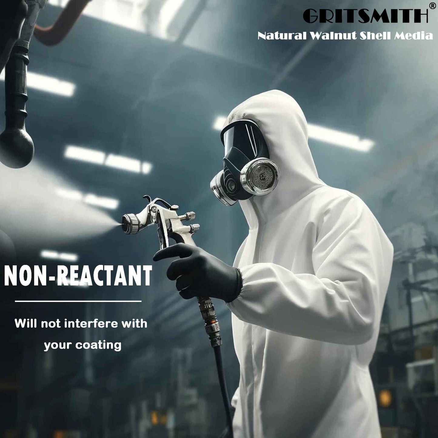 GRITSMITH 12-20 Grit Ground Walnut Shell Media (5 LBS / 2.3 KG) - Medium Grit for Tumbling, Blasting, Vibratory, Polishing, Deburring, Anti-Skid, Fillers