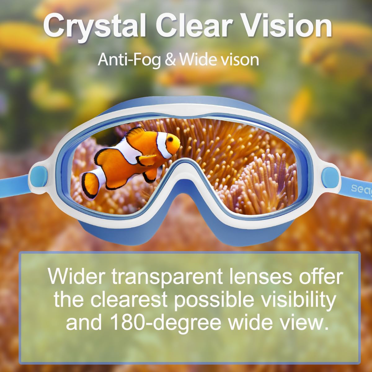 Kids Goggles for Swimming 2 Pack No Leaking Anti-Fog Outer Eye Fit with Wide View UV Protection Crystal Clear Watertight Swim Goggles with nose cover Suitable for Children Youth Boys Girls Age 3 to 14