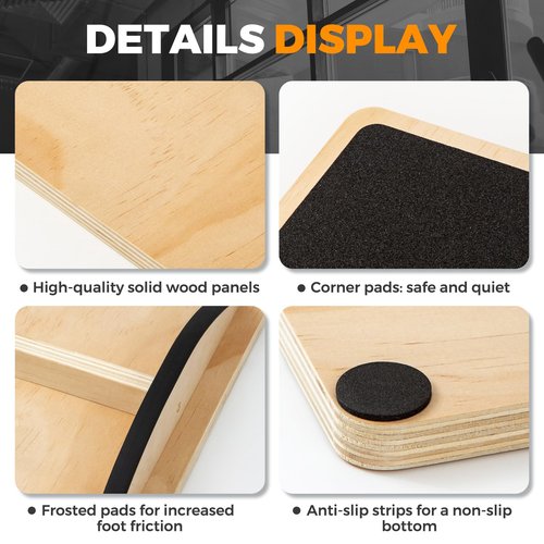 Wooden Rocker Balance Board for Adults – Side-to-Side Motion Anti-Slip 350LBS Balance Trainer for Standing Desk, Physical Therapy & Core Strength – Durable Wooden Rocker Board for Office & Rehab