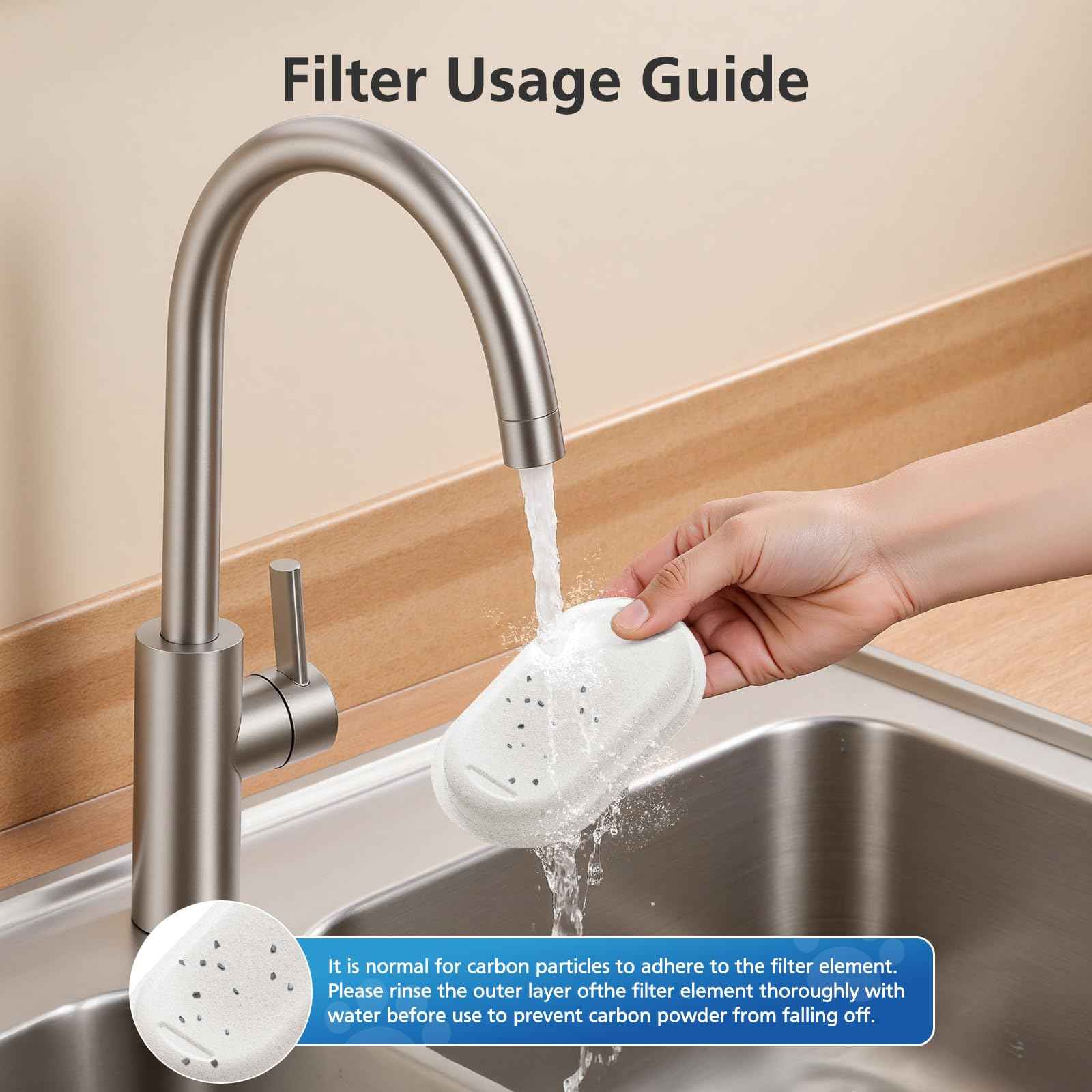 50 Pack Cat Water Fountain Filters for 108/3.2L& 67oz/2L Stainless Steel Pet Water Dispenser Cat/Dog Fountain Filter Replacement(25 Filters & 25 Sponges)