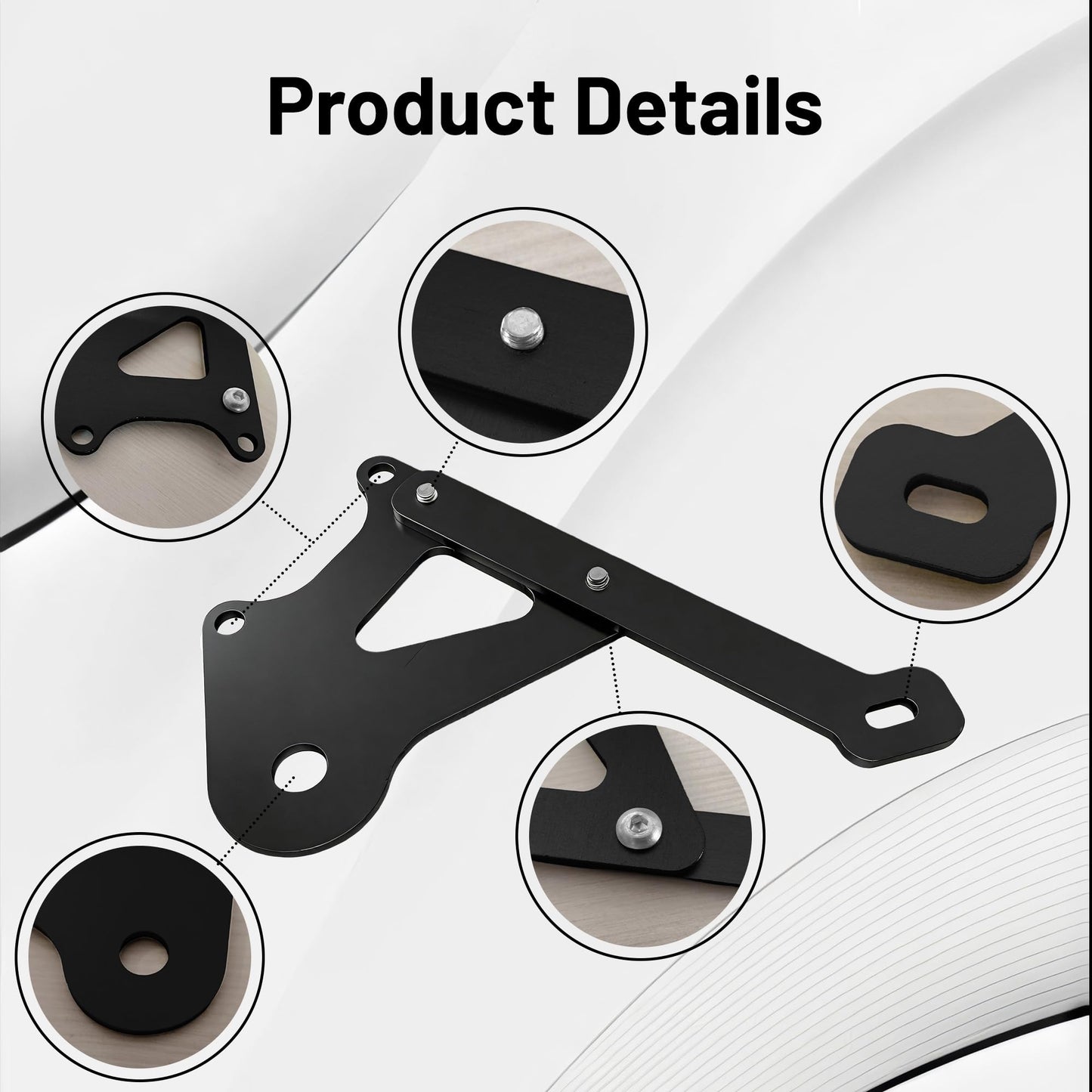 140mm Disc Brake Adapter, Compatible with Razor Dirt Bike MX350,, Aluminum Rear Brake Caliper Mount Bracket Kit for Enhanced Off-Road & Mountain Riding Safety（Black）
