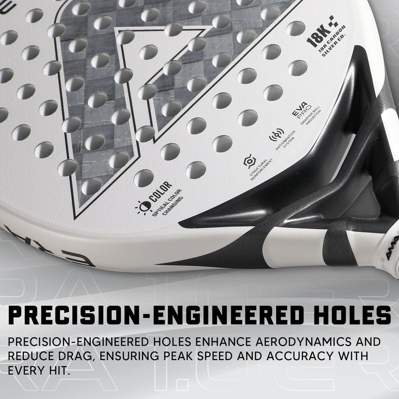 AMASPORT 2025 Era-1.0 Series Pros Padel Racket - 18K Carbon Pala Padel & Color-Changing Tech | Advanced Spin Control & Anti-Vibration Paddle Tennis Racquets | Expert-Level Power & Precision