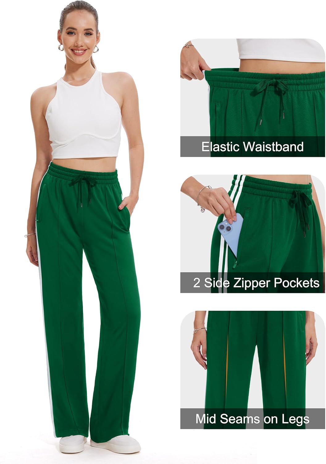 Tapata Women's Track Pants - Loose Straight Leg Jogging Sweatpants for Athletic Comfort | 28-36 Inseam
