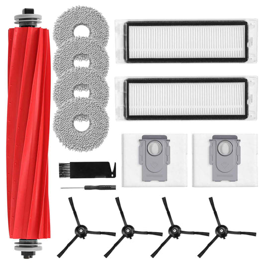 15 Pack Replacement Parts for Q Revo Robot Vacuum, Q Revo Accessory Replacement Kits (1 Rolling Brush + 2 HEPA Filters + 2 Dust Bags + 4 Mop Pads + 4 Side Brushes)