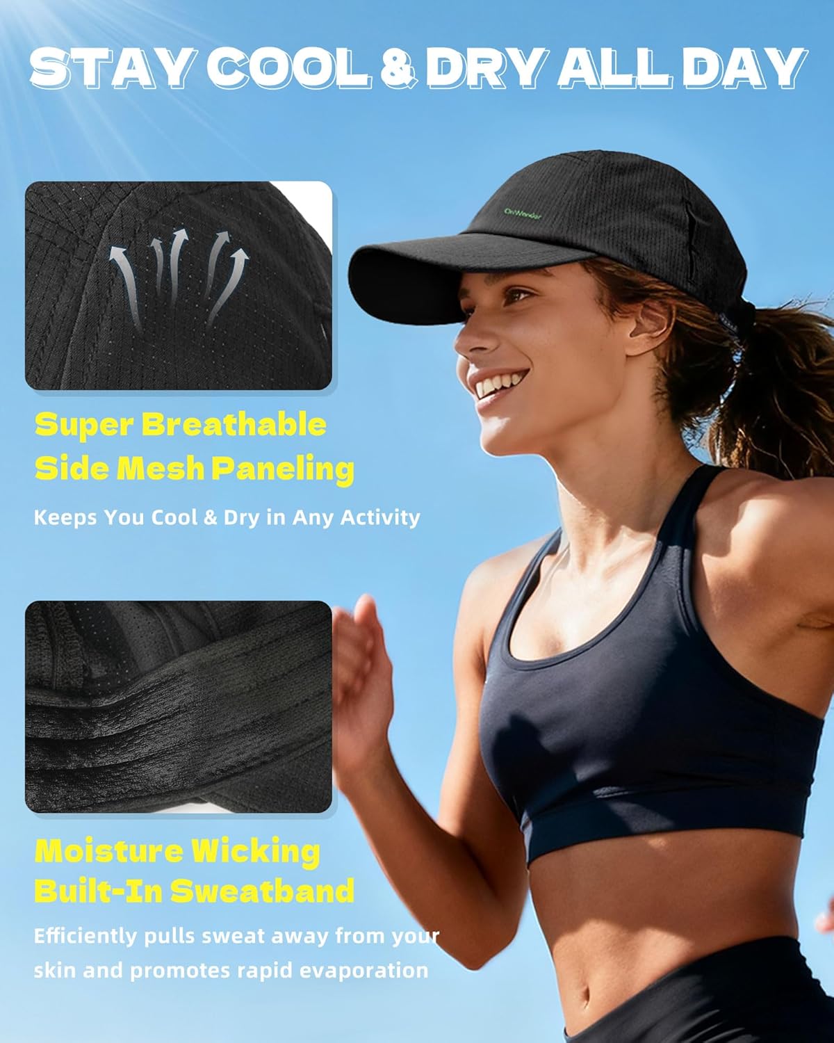 Skiennix Performance Hat - Lightweight Breathable Mesh Sport Cap for Running, Golf, Cycling, Tennis