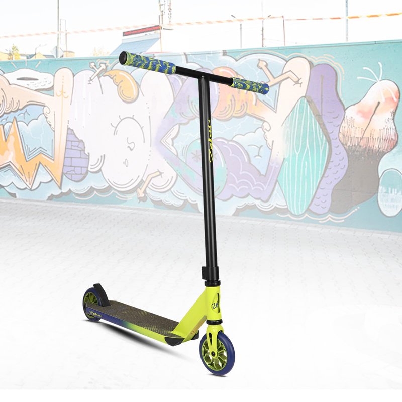 Zplus Pro Scooter - Stunt Trick Beginner to Advanced Freestyle Street Pro Scooter for Kids Ages 8 and Up, Teens and Adults(Green/Orange)