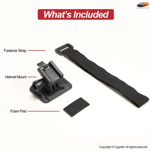 Cygolite Helmet Mount Kit for Ranger, Expilion, Metro, Streak Series Bike Lights, Black, Compact (HLMT-DCV12)