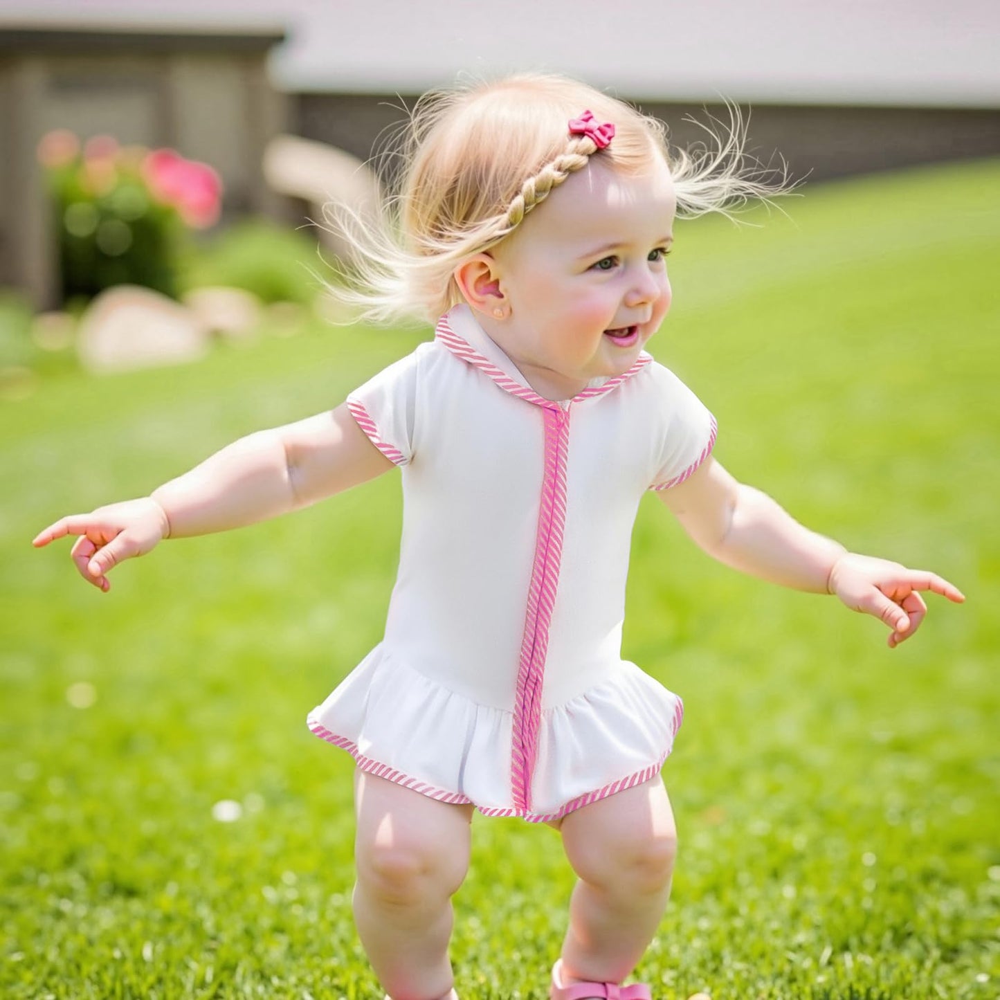 SAYOO Girls Terry Cloth Swim Cover Up Kids Hooded Swimsuit Coverup Zip-Up Striped Color Contrast Beach Bathing Robe Dress (Pink, 7-8T)