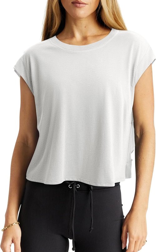 LASLULU Women's Athletic T-Shirt - Open Back Design for Enhanced Breathability | Comfortable Fit