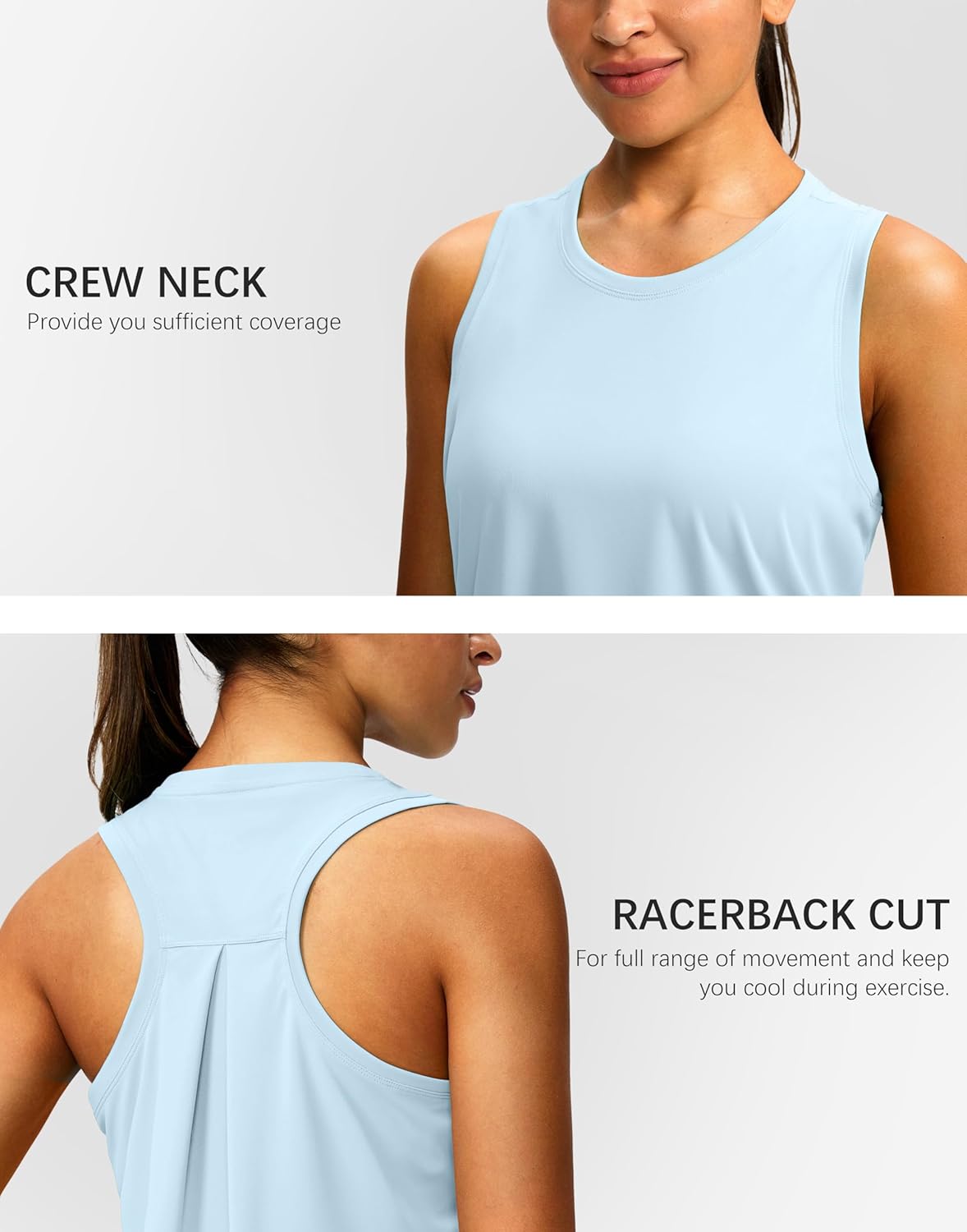 Skiennix Women's Athletic Tank Tops - Racerback Sleeveless Yoga & Running Shirts | Loose Fit