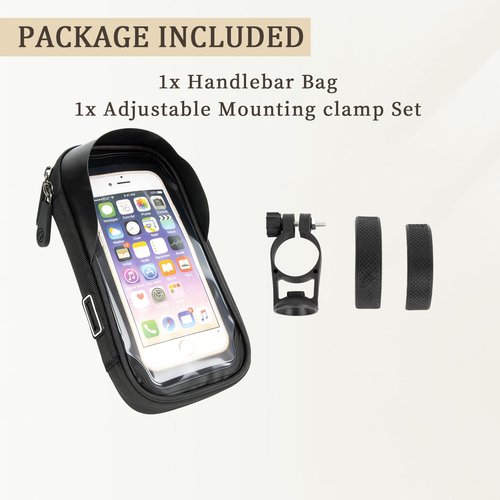 PSLER Bike Frame Bag Waterproof - Bike Top Tube Bag, Mountain Biking Accessories & Bicycle Pouch, Bicycle Top Tube Bag Accessories for Phones 4.5" to 6.4", Fits 22.2-30mm Tubes, Small