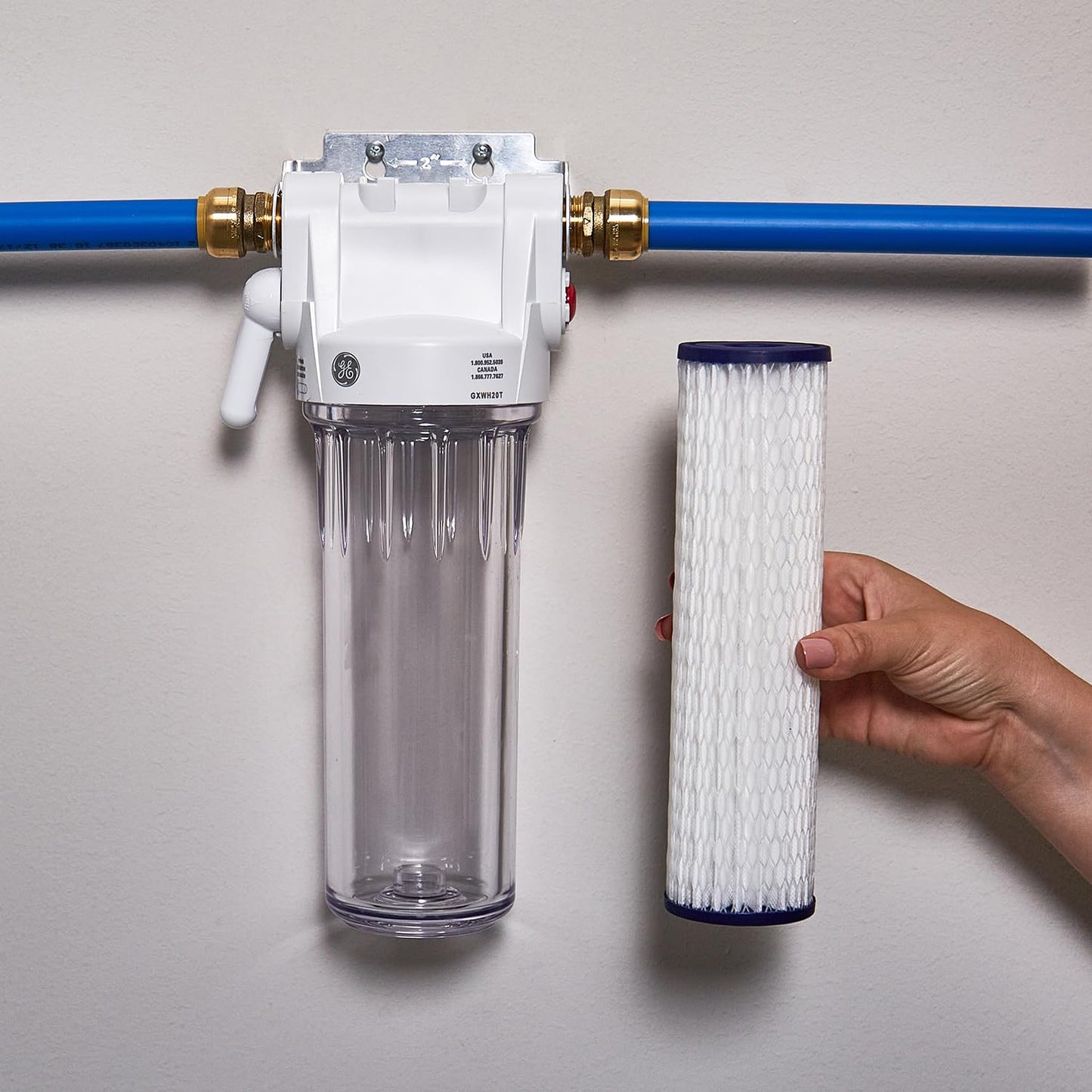 Whole House Water Filtration System - Reduces Sediment & Rust, Installation Kit Included, GXWH20T