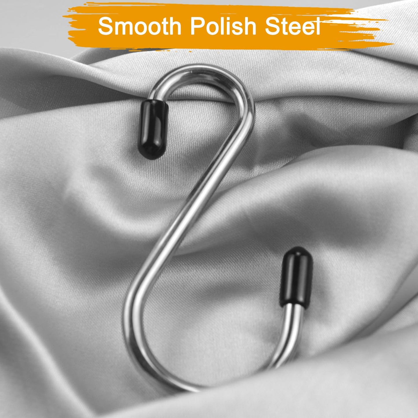 LIGHT DUST Heavy Duty Steel S Hooks - 30pcs Small Hanging Stainless Steel Metal Hooks 2-Sized Ends Hangers Standing Wire Shelf Hangers Closet Rod Shelving Utility Garage Storage Organization (Silver)