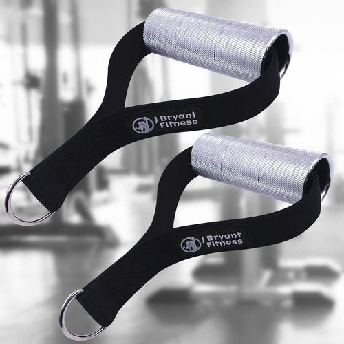 J Bryant Thick Gym Handles 2" Strong Grips Non Slip High Density Aluminum Metal Handles for Cable Machine Pulleys, Arm Wrestling Training, Wrist Finger Forearm Strengthener(1 Pair)