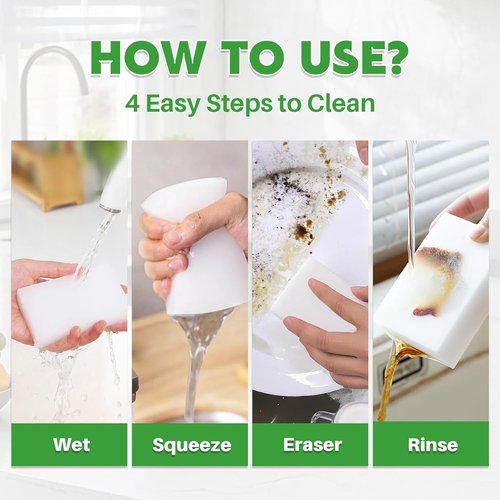Magic Melamine Sponge Eraser - GRS Certified 12 Pack | No Scratch, Super Absorbent Cleaning Sponges