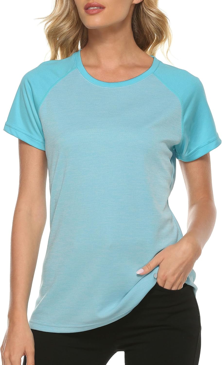 MoFiz Women's UPF 50+ Sun Protection Athletic T-Shirt - Quick Dry Short Sleeve Running Top
