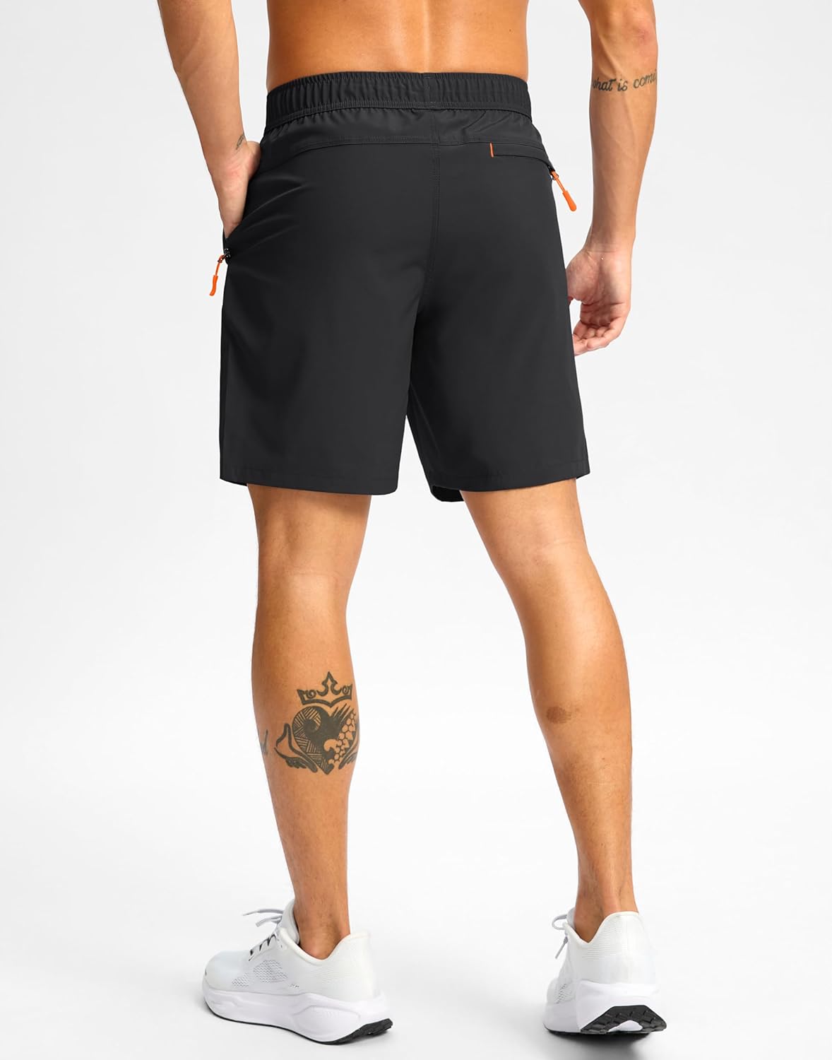 Pudolla Men's Athletic Hiking Shorts - Lightweight Workout & Gym Shorts with 3 Zipper Pockets | Casual Travel