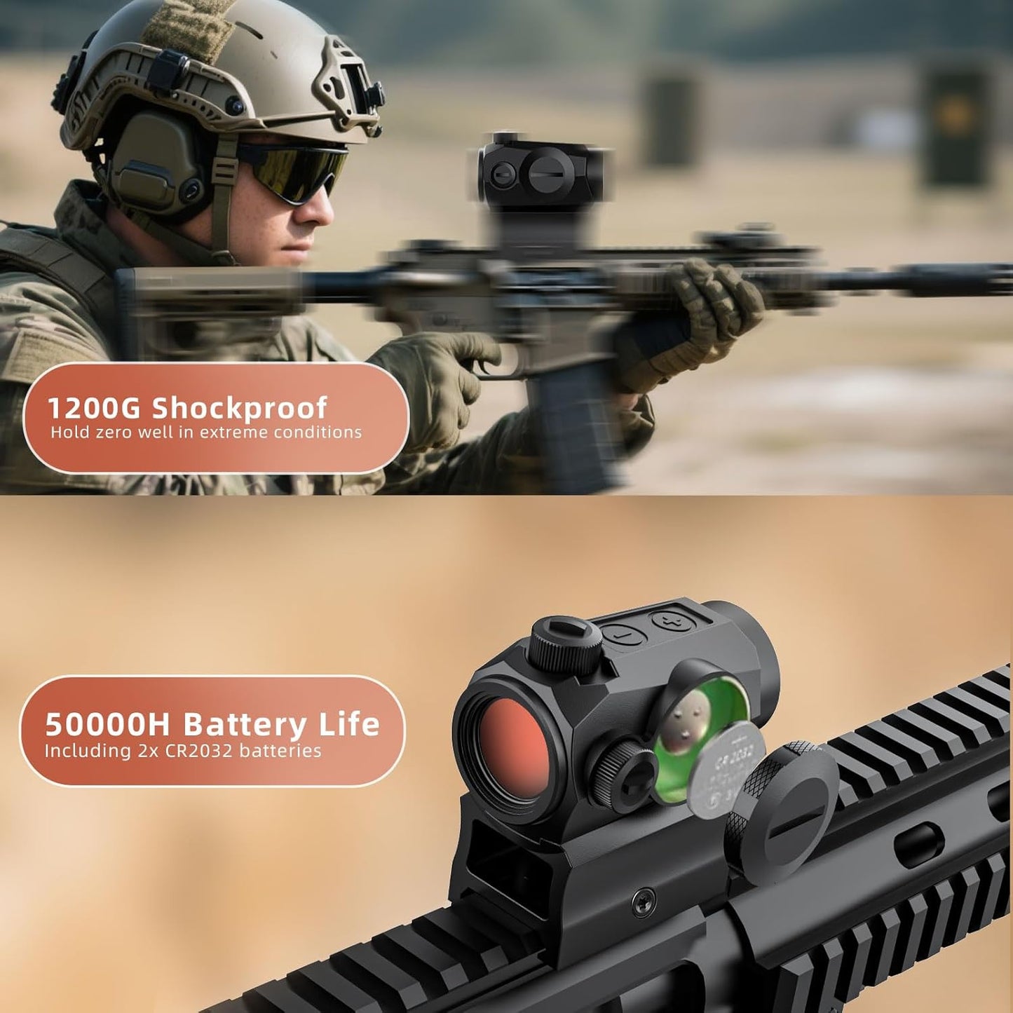 Motion Awake 2MOA Red Dot Sight - 11 Brightness Settings | IPX7 Waterproof & 50000H Battery Life