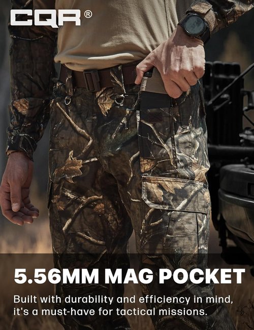 CQR Men's Tactical Pants - Lightweight Water-Resistant Ripstop Cargo for EDC & Hiking | Outdoor Apparel
