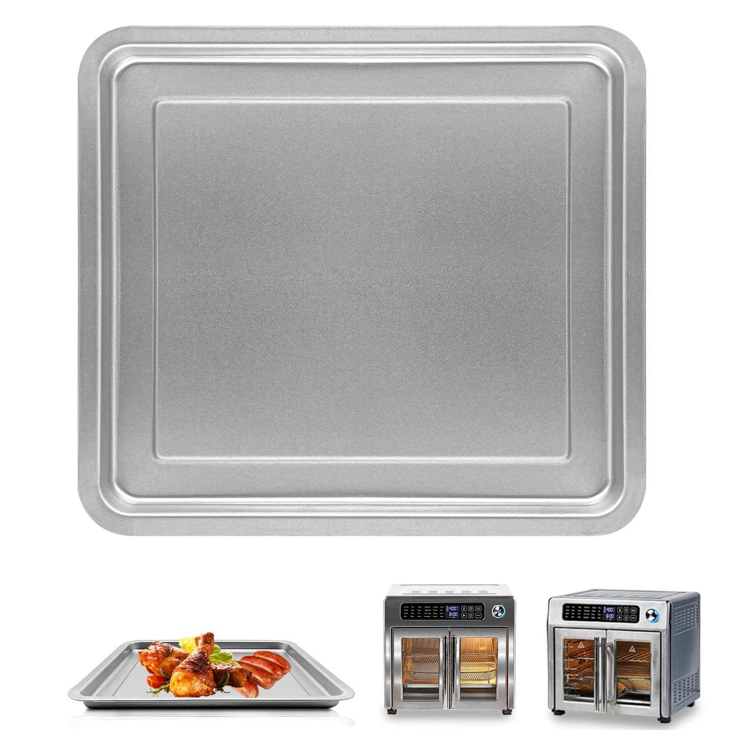 GWBSXM Air Fryer Grill Pan for Emeril Lagasse 26 QT Extra Large Air Fryer, 12.5''×11.3'' Stainless Steel Air Fryer Tray Accessories Grill Plate Crisper Plate Replacement Parts Rack
