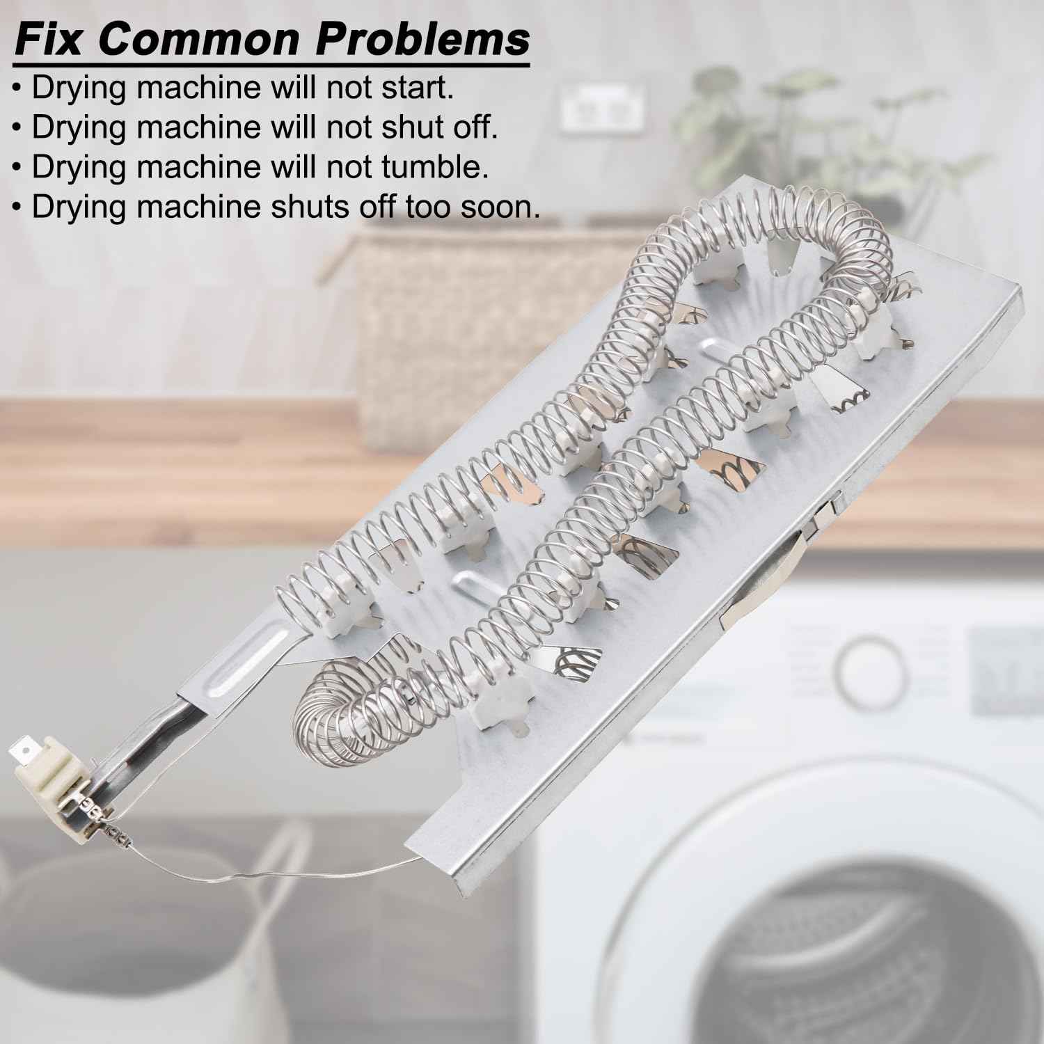 Dryer Heating Element Kit Fit for Maytag Epic z Bravos MEDB835DW4 MEDB765FW0 MEDB855DC4 MEDX700XL0 MEDX700XW0 MED9600SQ0 MEDB835DC4 MEDX500XW0 MED9700SQ0 MED3500FW1