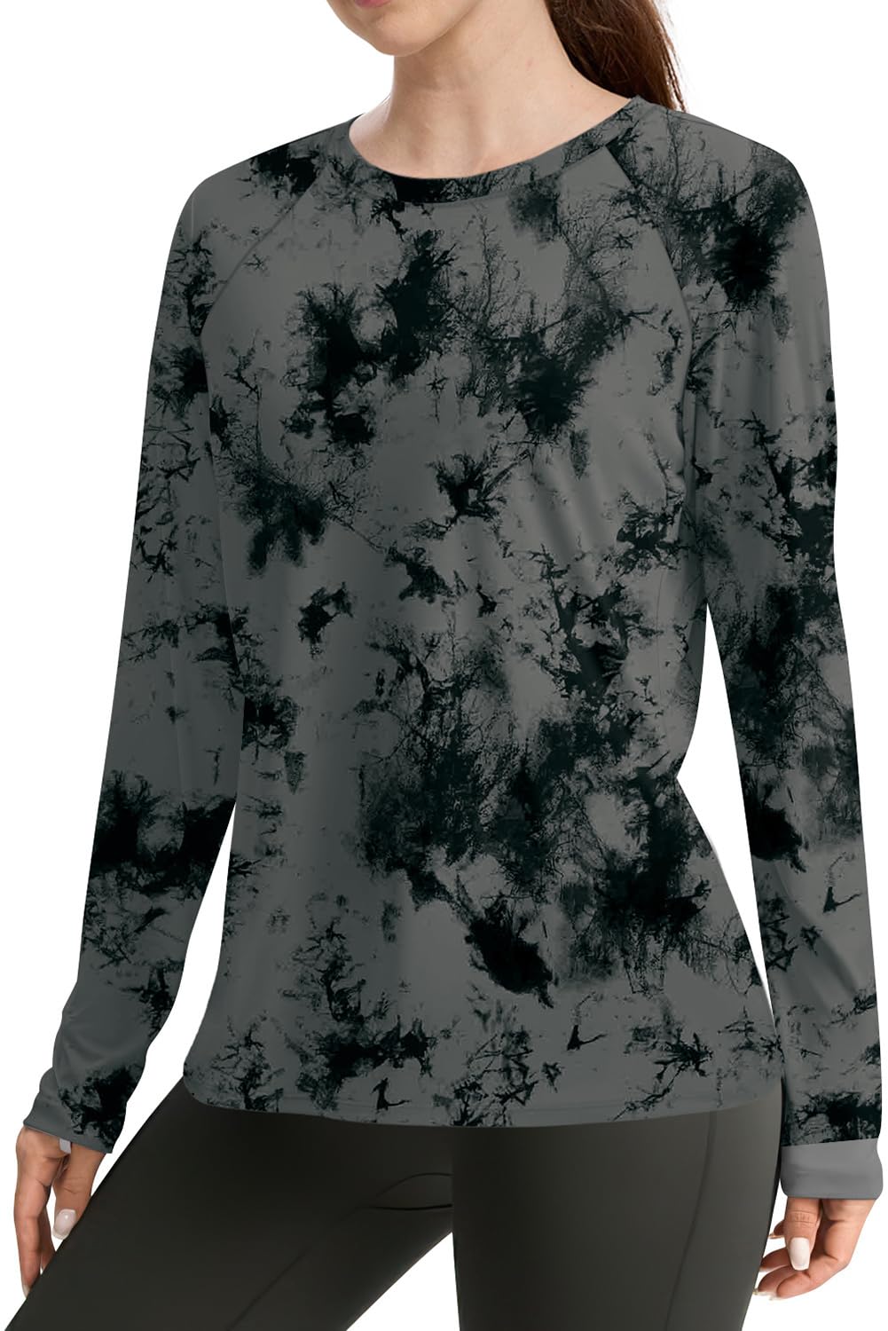 WIHOLL Workout Tops for Women Long Sleeve Sun Shirt UPF 50+ UV Protection Outdoor Running Hiking Gym ClothesFall Fashion Must Haves Black M