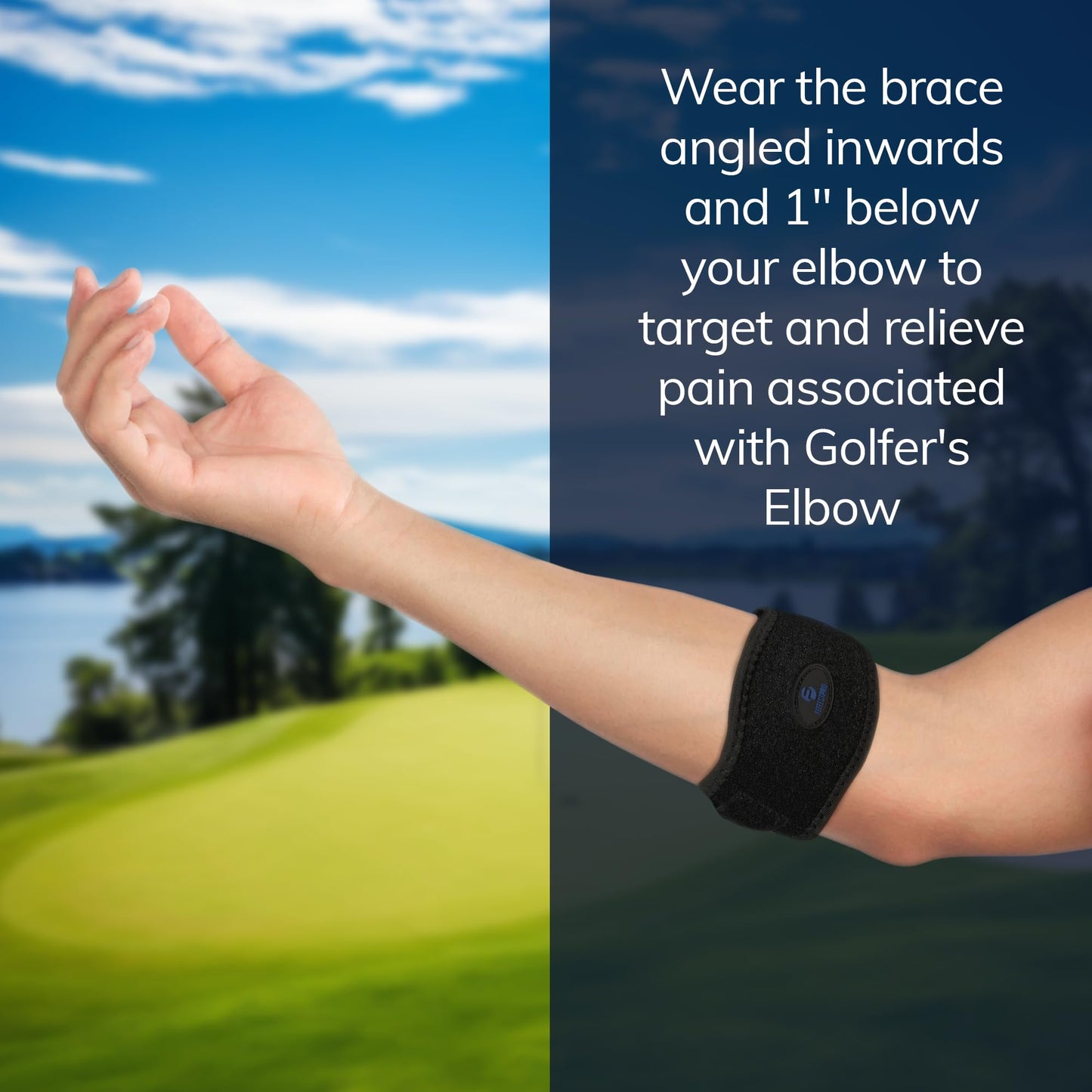 Fittest Pro Tennis Elbow Brace 2 Pack for Men & Women, Adjustable Compression Pad Elbow Strap for Tendonitis Pain Relief, Golfers Elbow Brace Support (Black)