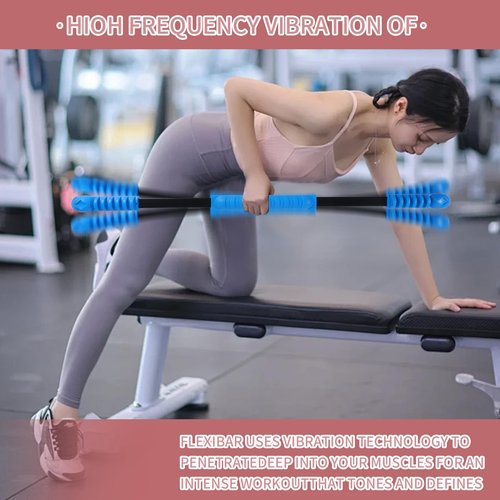 Zxfuture Fitness Bar for Workout,Elastic Exercise Bar, Vibration Weight Stick,Fat Buring Workout Bar for Yoga Pilates Sports,Core Strength Training,Arm Shoulder Stretch at Home Gym.