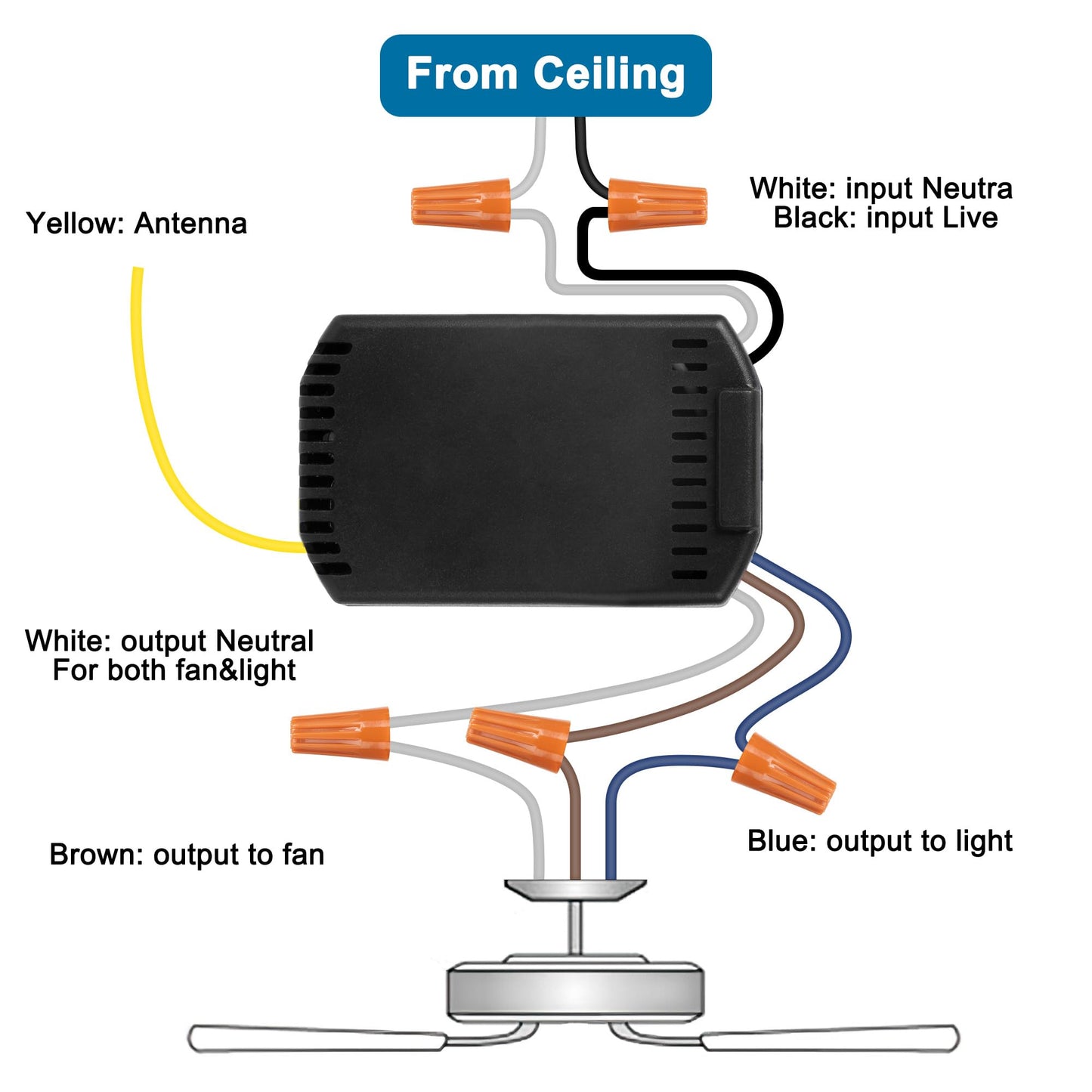 LPHUMEX Ceiling Fan Light Remote Control Kit with Ultra-Small Receiver – Ceiling Fan Speed, Timer & Light Control, Universal Compatibility for AC Motor Hunter/Honeywell/Hampton Bay/Other Ceiling Fans