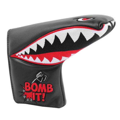 SHABIER Black Golf Blade Headcover with Tiger Shark Design for Golf Putter Club